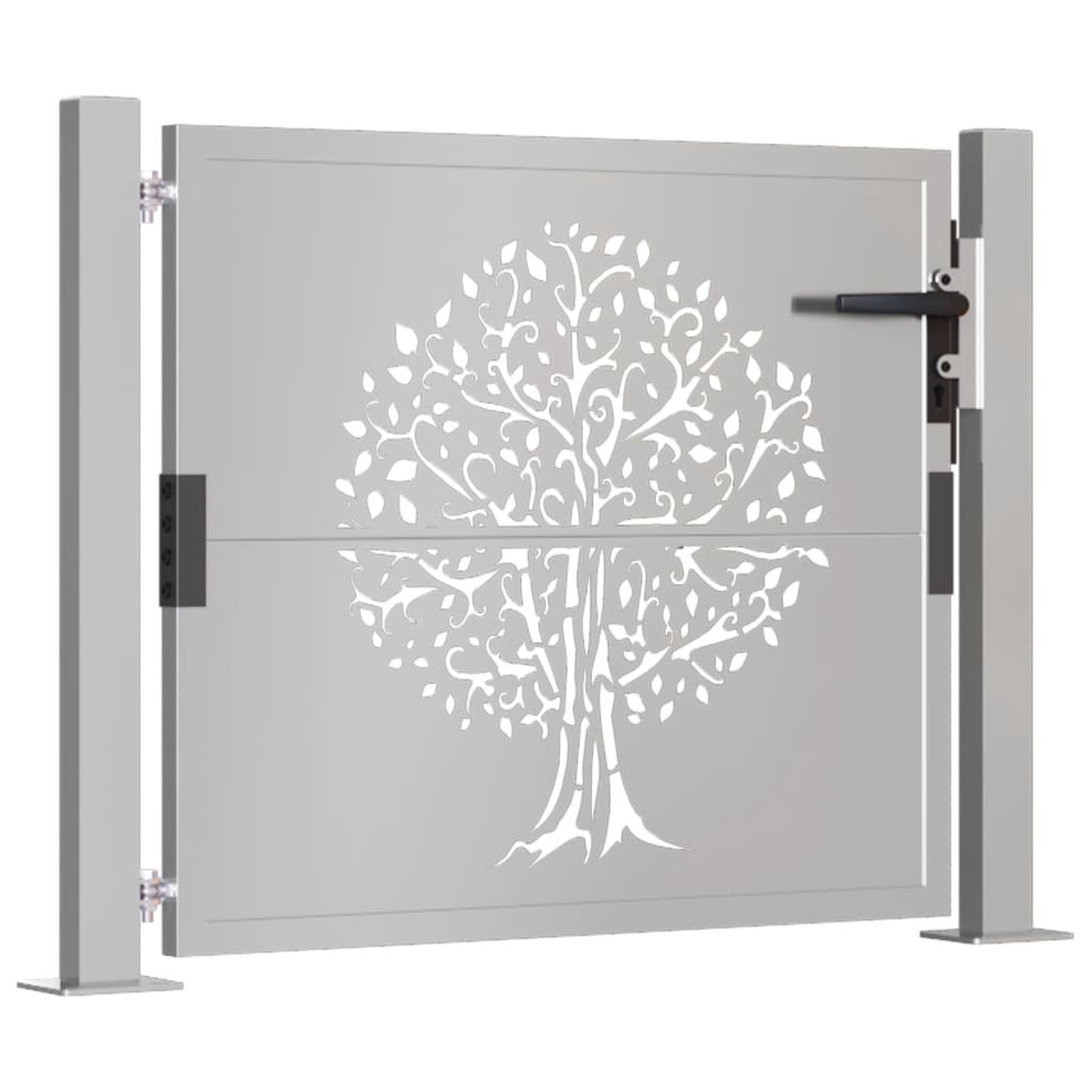 Vidaxl poort 105x105 cm conception d'arbre Cortenstaal