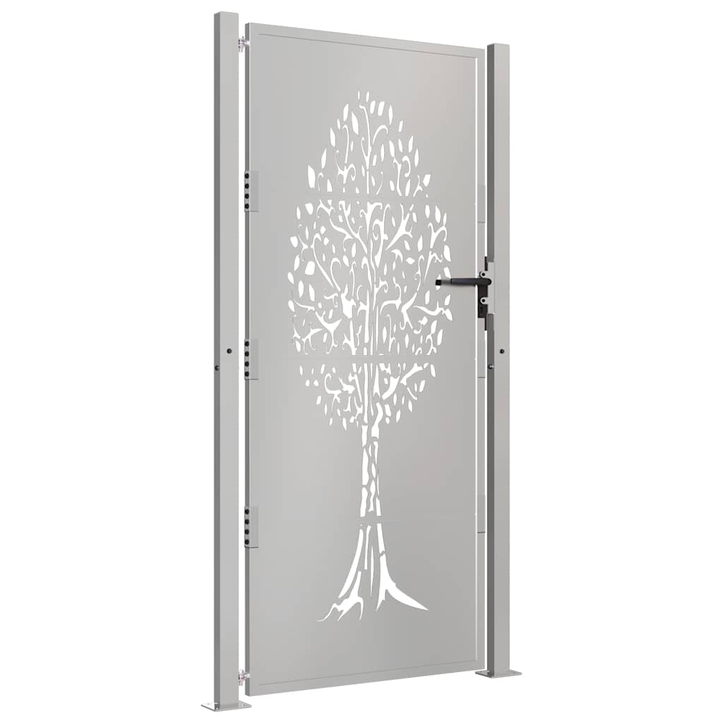 Vidaxl poort 105x180 cm conception d'arbre Cortenstaal