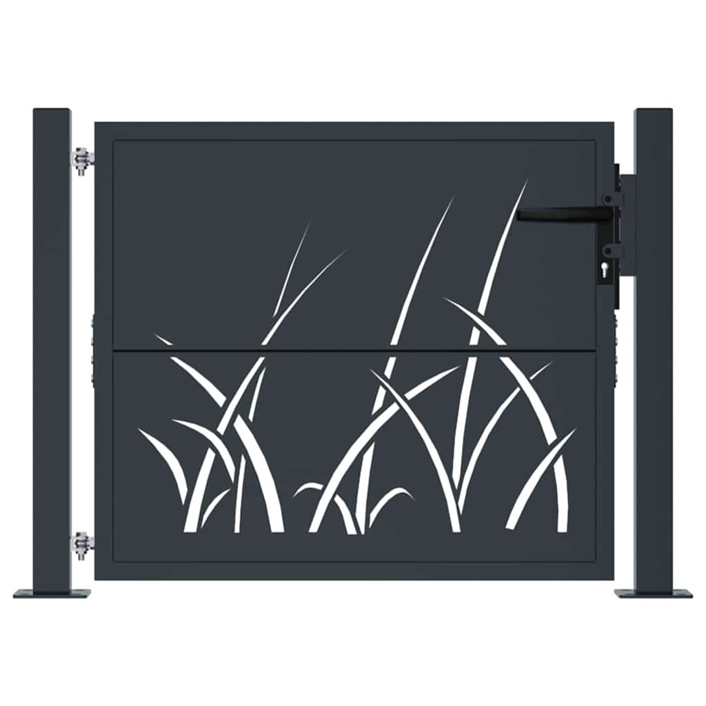 Port Vidaxl 105x105 cm avec conception d'herbe Anthracite en acier -colore