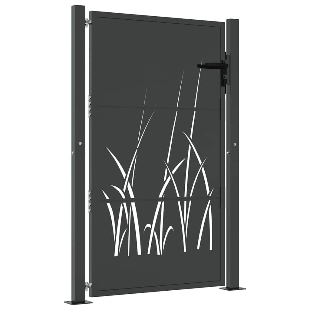 Port Vidaxl 105x130 cm avec conception d'herbe Anthracite en acier -colore