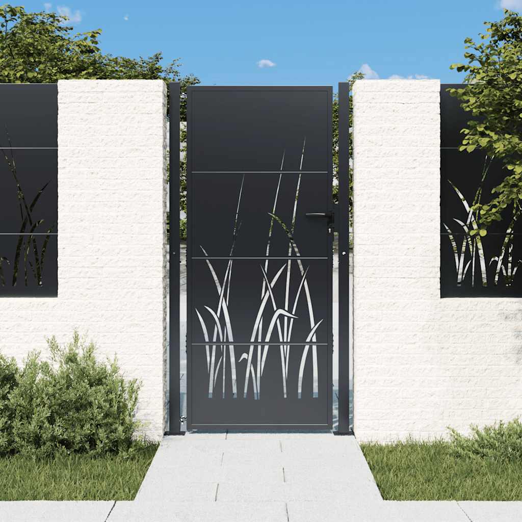 Port vidaxl 105x180 cm avec anthracite en acier de conception d'herbe -colore