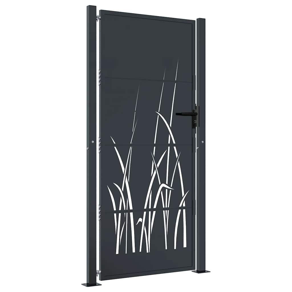 Port Vidaxl 105x205 cm avec conception d'herbe Anthracite en acier -colore
