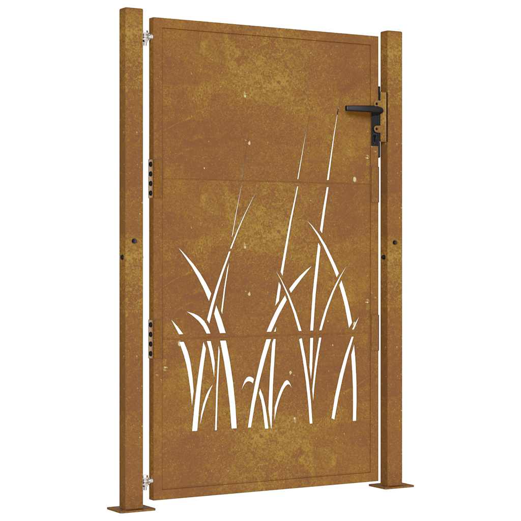Vidaxl Poort Grass Design 105x155 cm Cortenstaal
