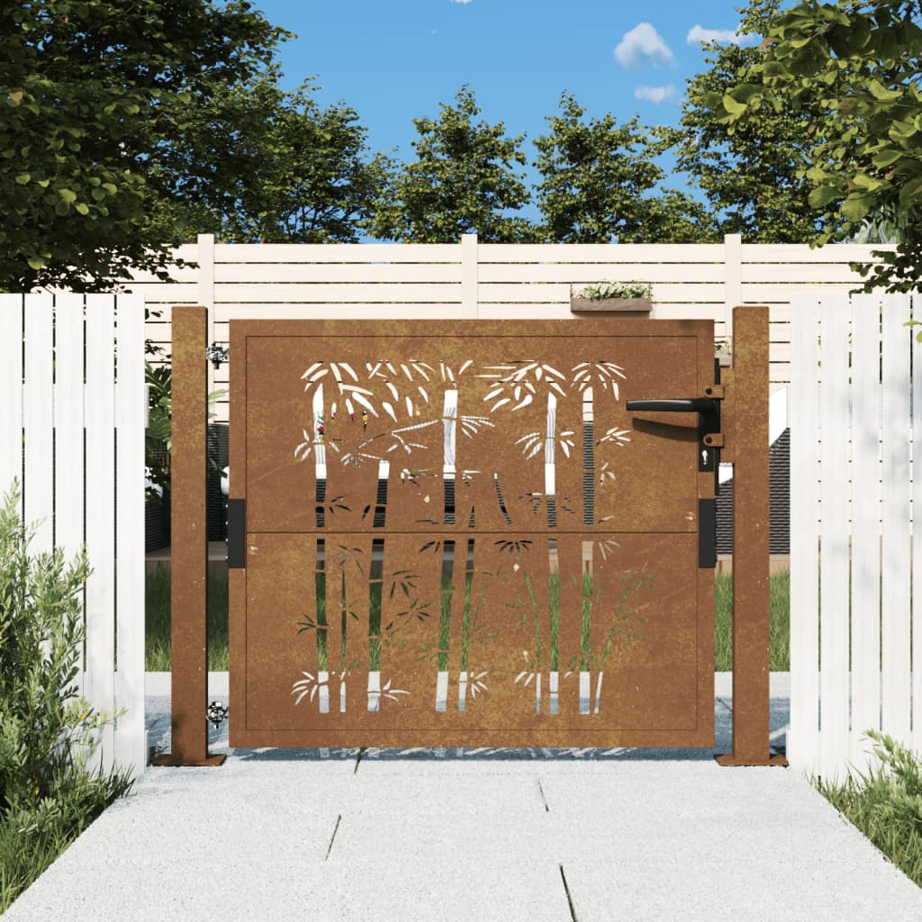 Port vidaxl avec conception de bambou 105x105 cm en acier