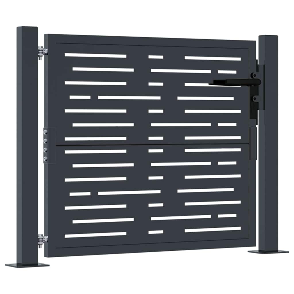Port vidaxl 105x80 cm avec anthracite en acier de conception carrée -colore