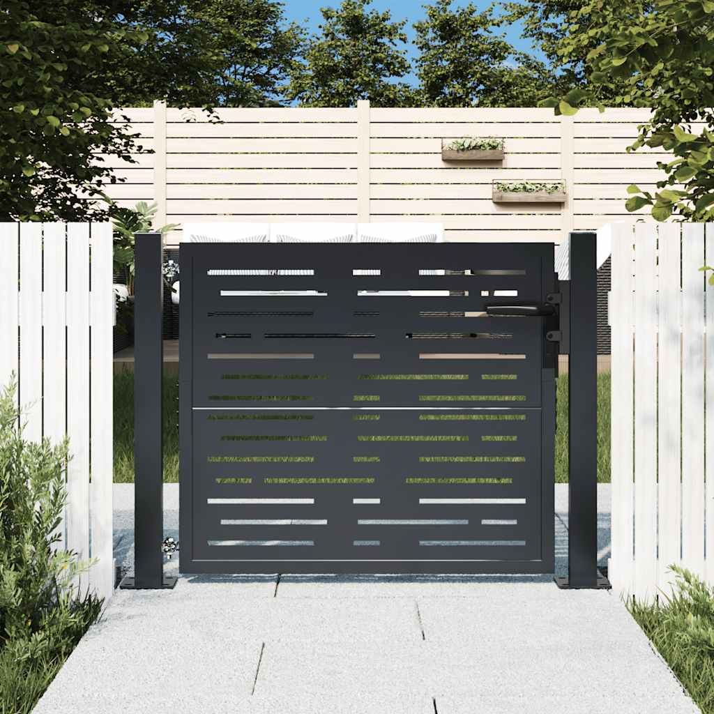 Port vidaxl 105x80 cm avec anthracite en acier de conception carrée -colore