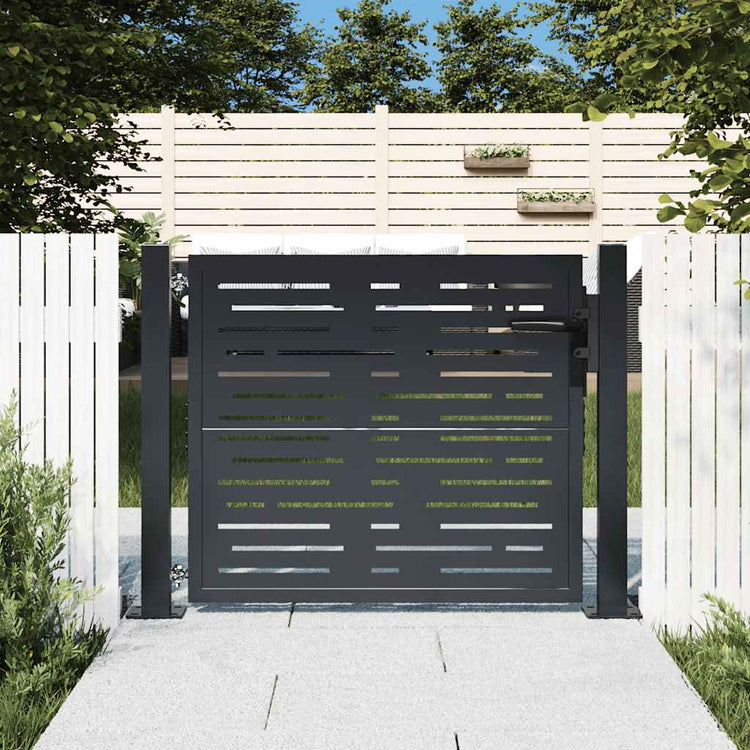 Port vidaxl 105x80 cm avec anthracite en acier de conception carrée -colore