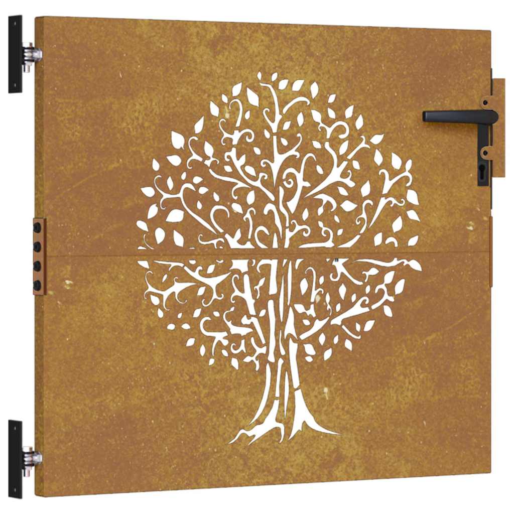 Vidaxl poort 85x100 cm Design d'arbre Cortenstaal