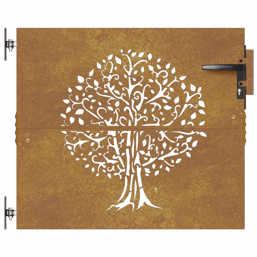 Vidaxl poort 85x100 cm Design d'arbre Cortenstaal