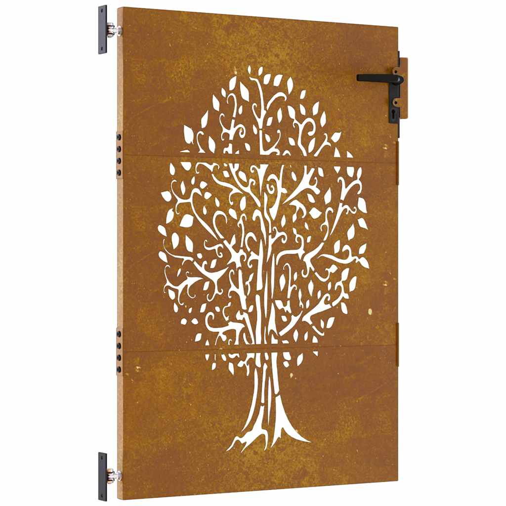 Vidaxl poort 85x125 cm Design d'arbre Cortenstaal