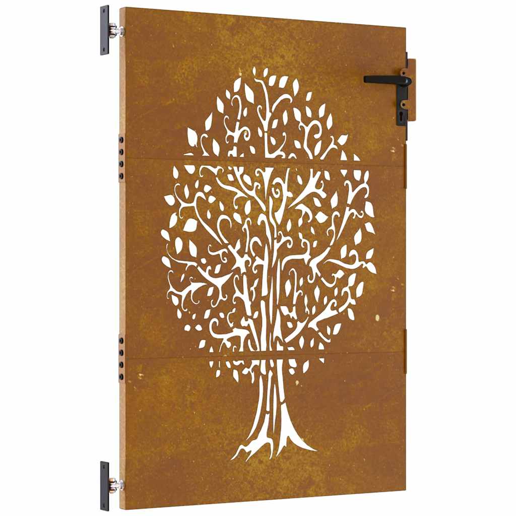 Vidaxl poort 85x150 cm Design d'arbre Cortenstaal