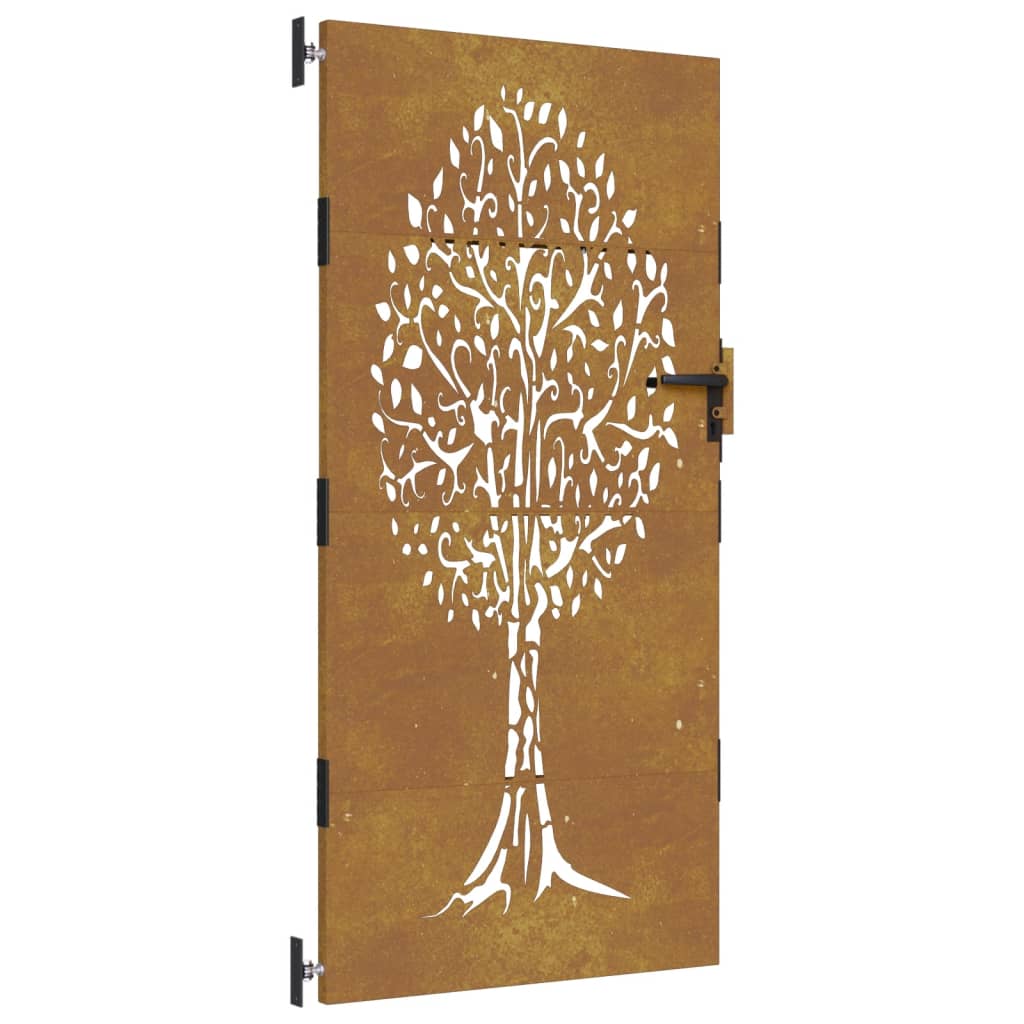 Vidaxl poort 85x175 cm Design d'arbre Cortenstaal