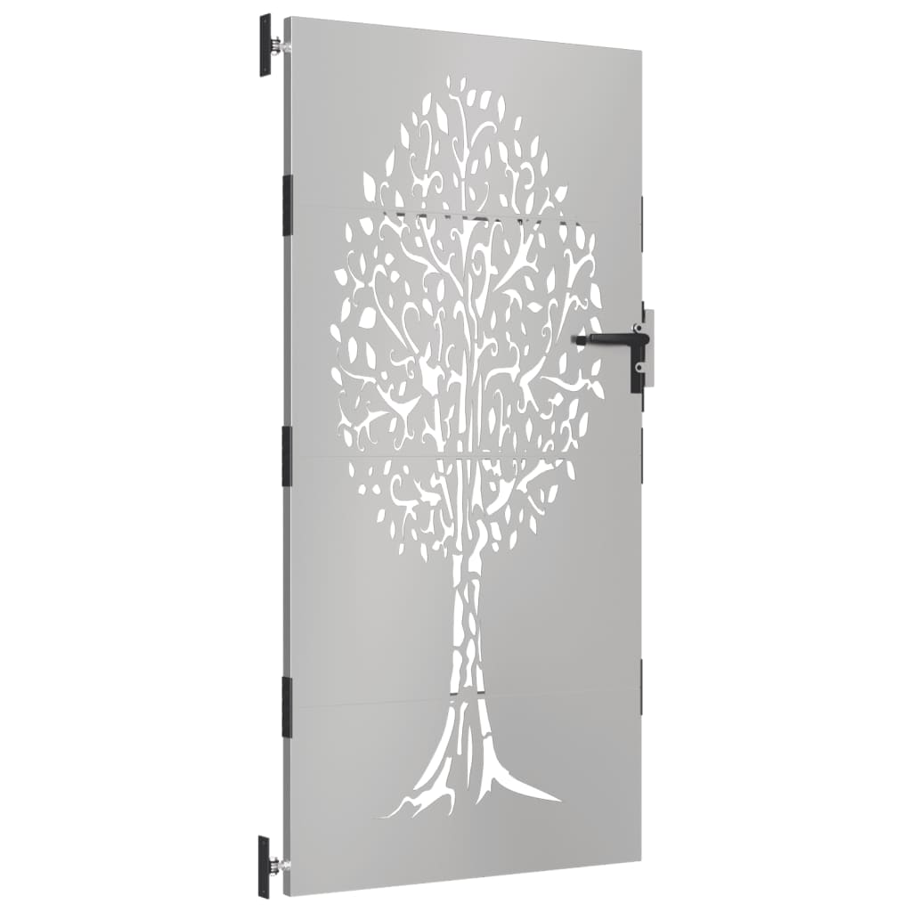 Vidaxl poort 85x175 cm Design d'arbre Cortenstaal