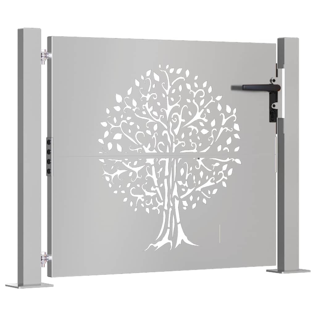 Vidaxl poort 105x80 cm conception d'arbre Cortenstaal