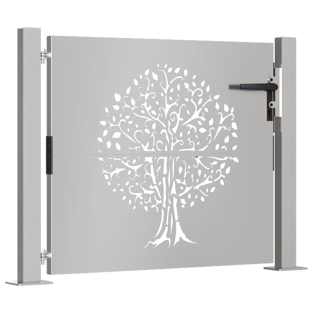 Vidaxl poort 105x105 cm conception d'arbre Cortenstaal