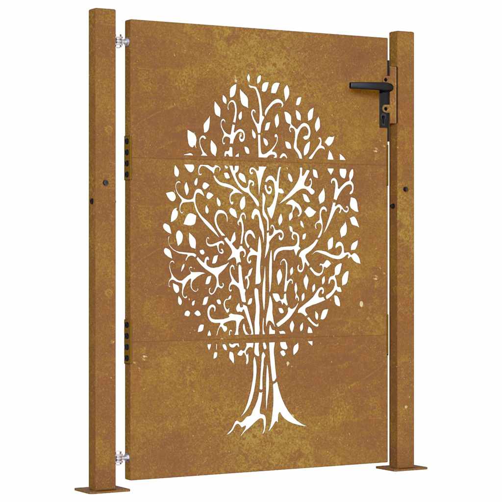 Vidaxl poort 105x155 cm conception d'arbre Cortenstaal