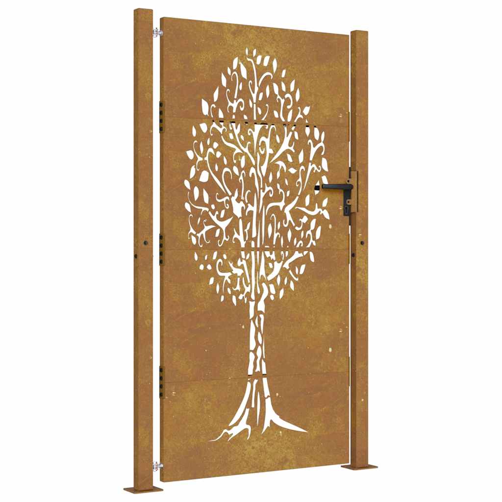 Vidaxl poort 105x205 cm Cortenstaal Boom Design
