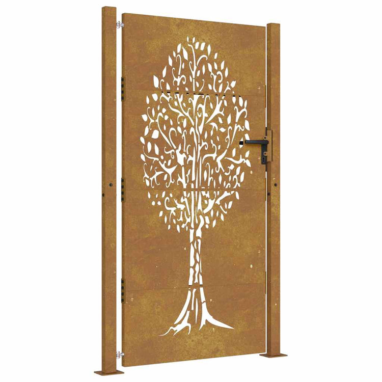 Vidaxl poort 105x205 cm Cortenstaal Boom Design