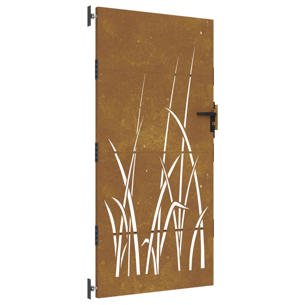 Vidaxl poort 85x175 cm conception d'herbe Cortenstaal