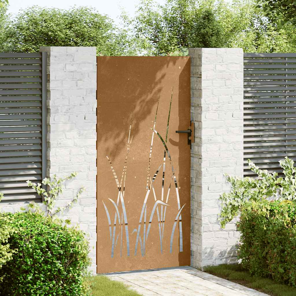Vidaxl Port 85x200 cm Design d'herbe Cortenstaal