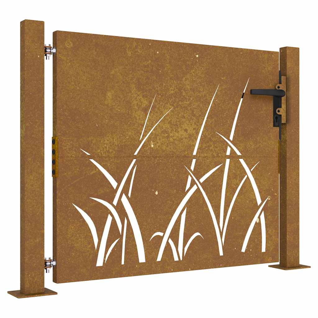 Vidaxl poort 105x105 cm conception d'herbe Cortenstaal