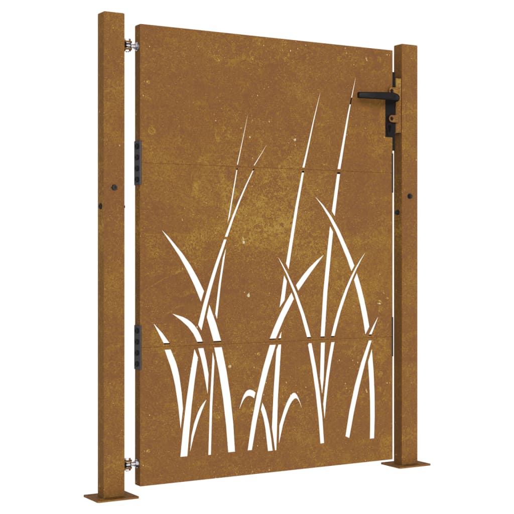Vidaxl poort 105x130 cm conception d'herbe Cortenstaal