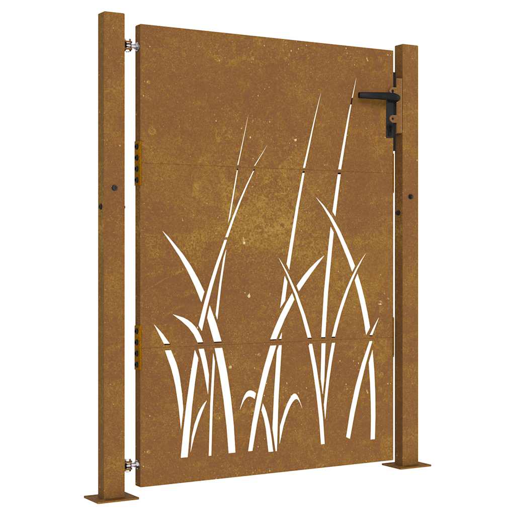 Vidaxl poort 105x155 cm conception d'herbe Cortenstaal