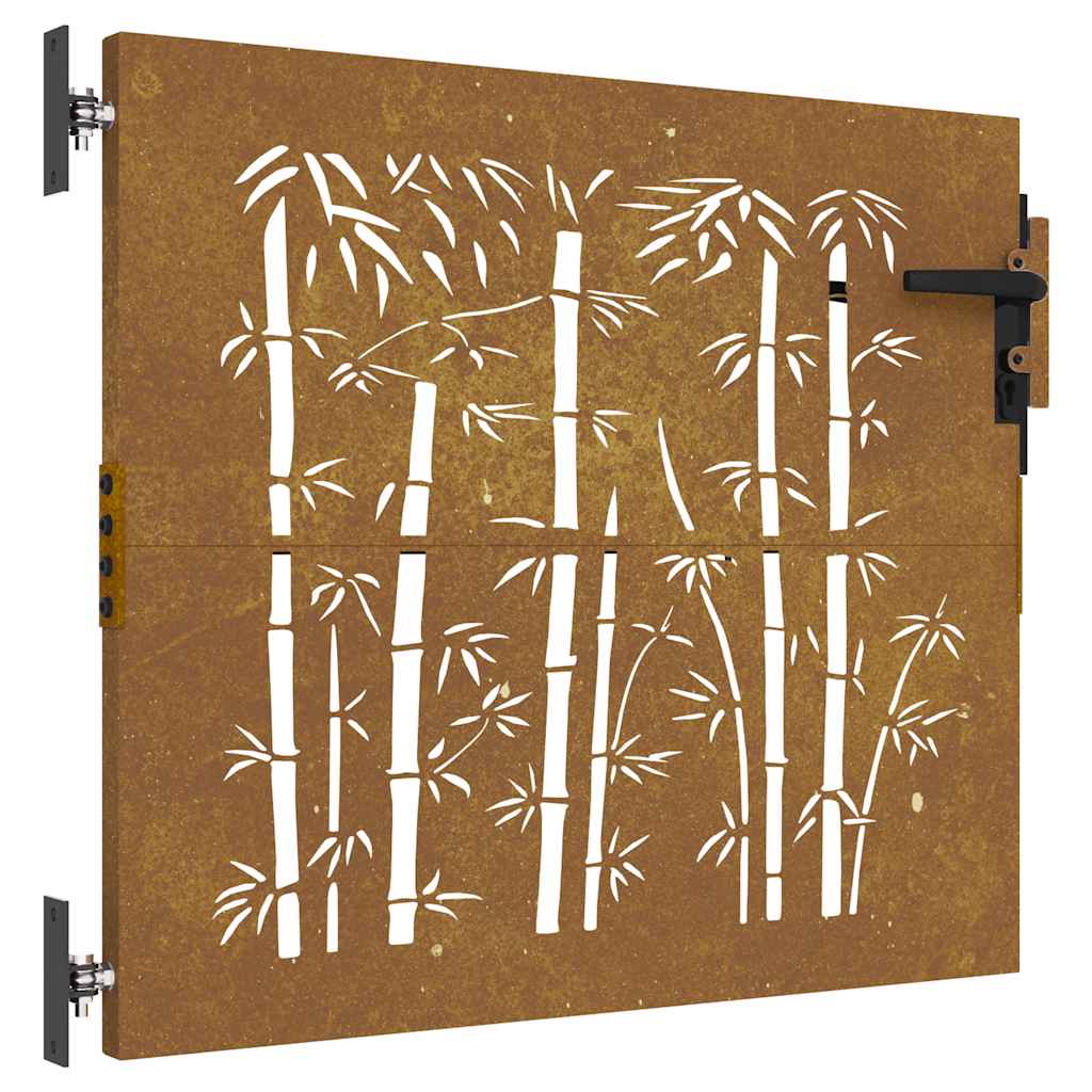 Vidaxl Poort 85x100 cm Design Bamboo Cortenstaal