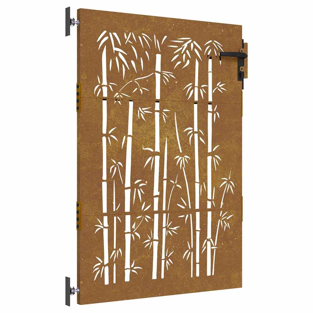 Vidaxl Poort 85x150 cm Design Bamboo Cortenstaal