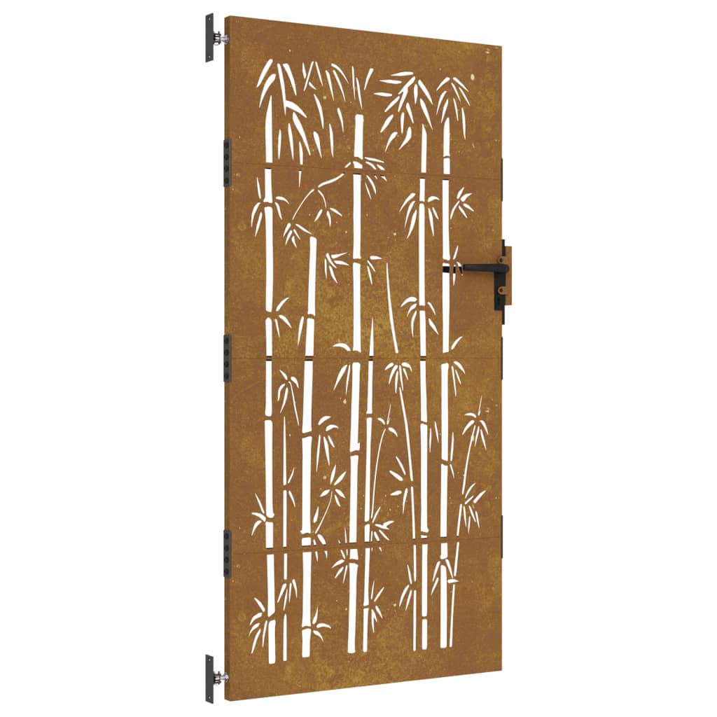 Vidaxl poort 85x175 cm Bamboo Design Cortenstaal