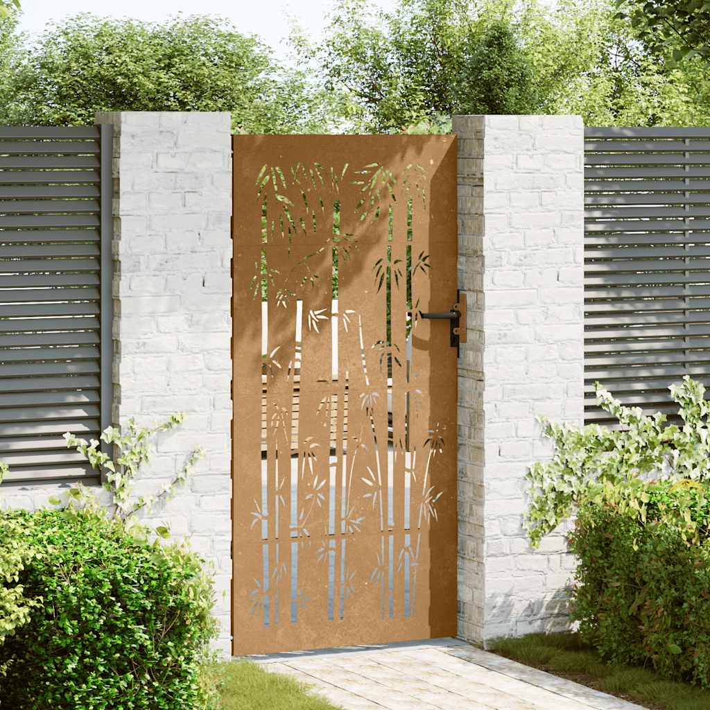 Vidaxl Port 85x200 cm Bamboo Design Cortenstaal