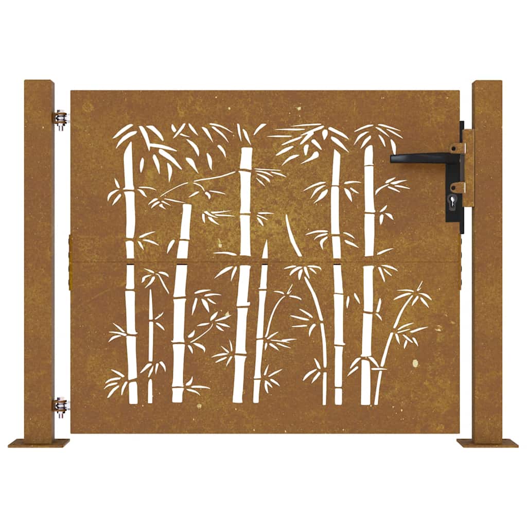 Port vidaxl 105x105 cm conception de bambou Cortenstaal