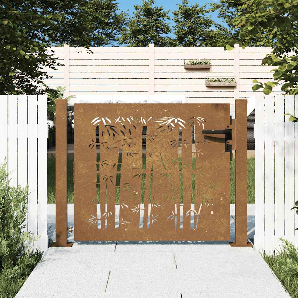 Port vidaxl 105x105 cm conception de bambou Cortenstaal