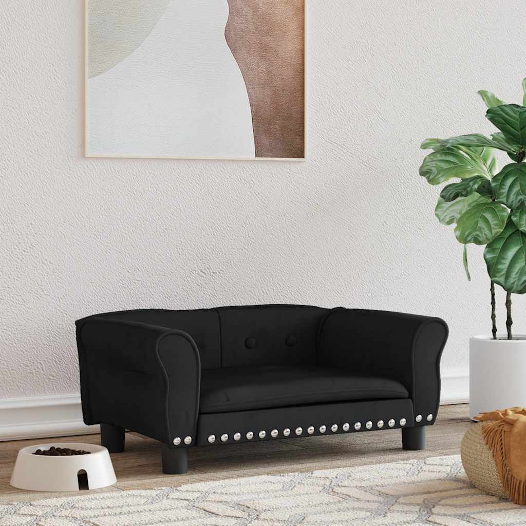 Vidaxl Dog Basket 70x45x30 cm Velvet noir
