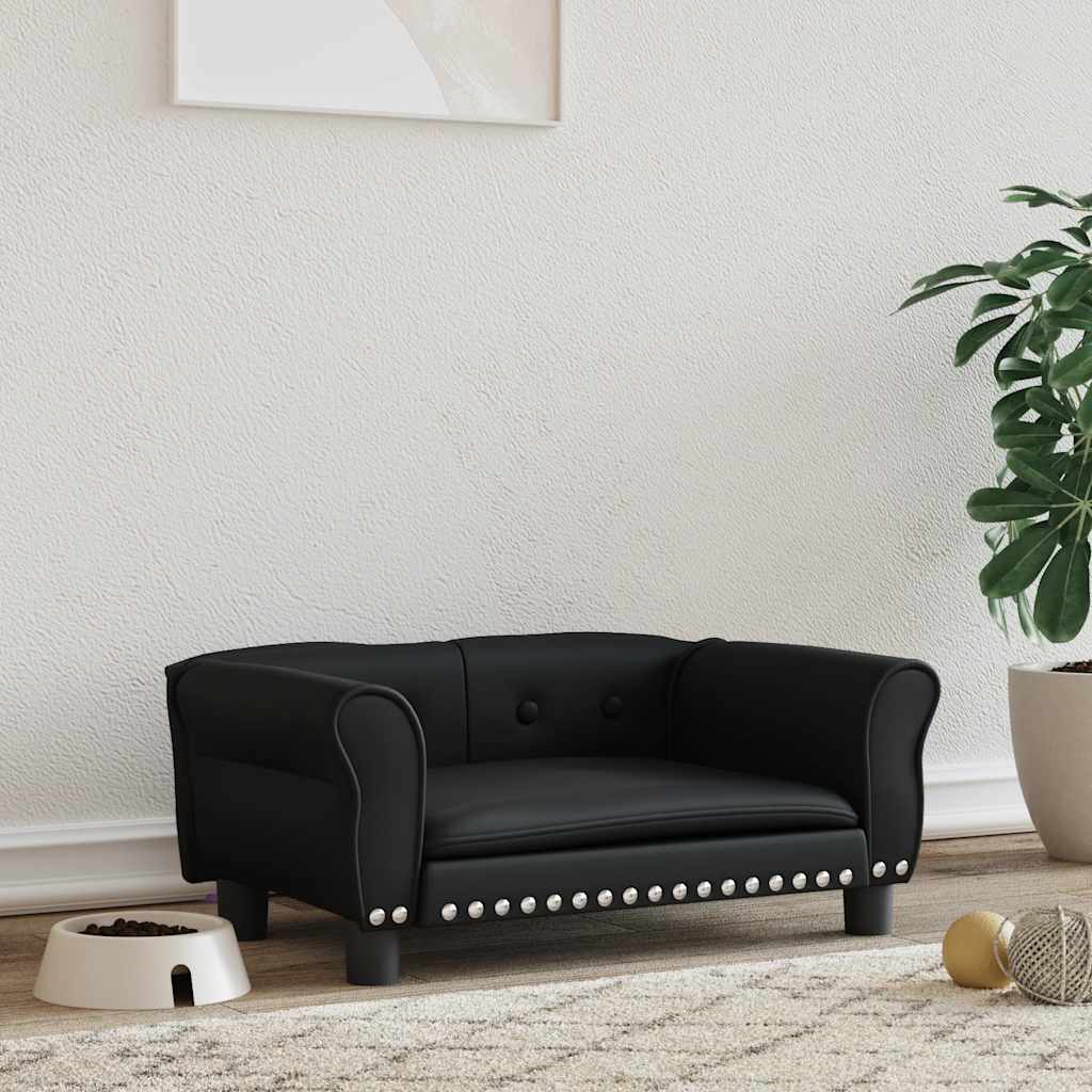 Vidaxl Dog Basket 70x45x30 cm en cuir artificiel noir