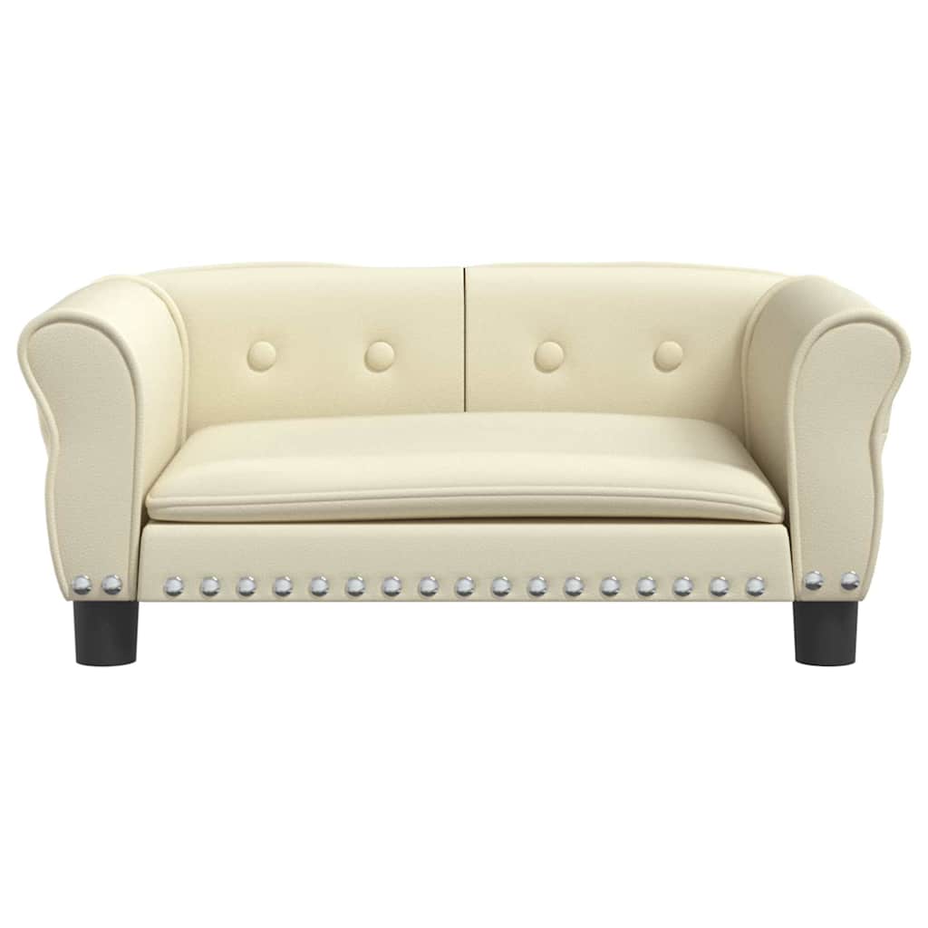 Vidaxxl lit pour chien 70x45x30 cm cuir artificiel couleur crème
