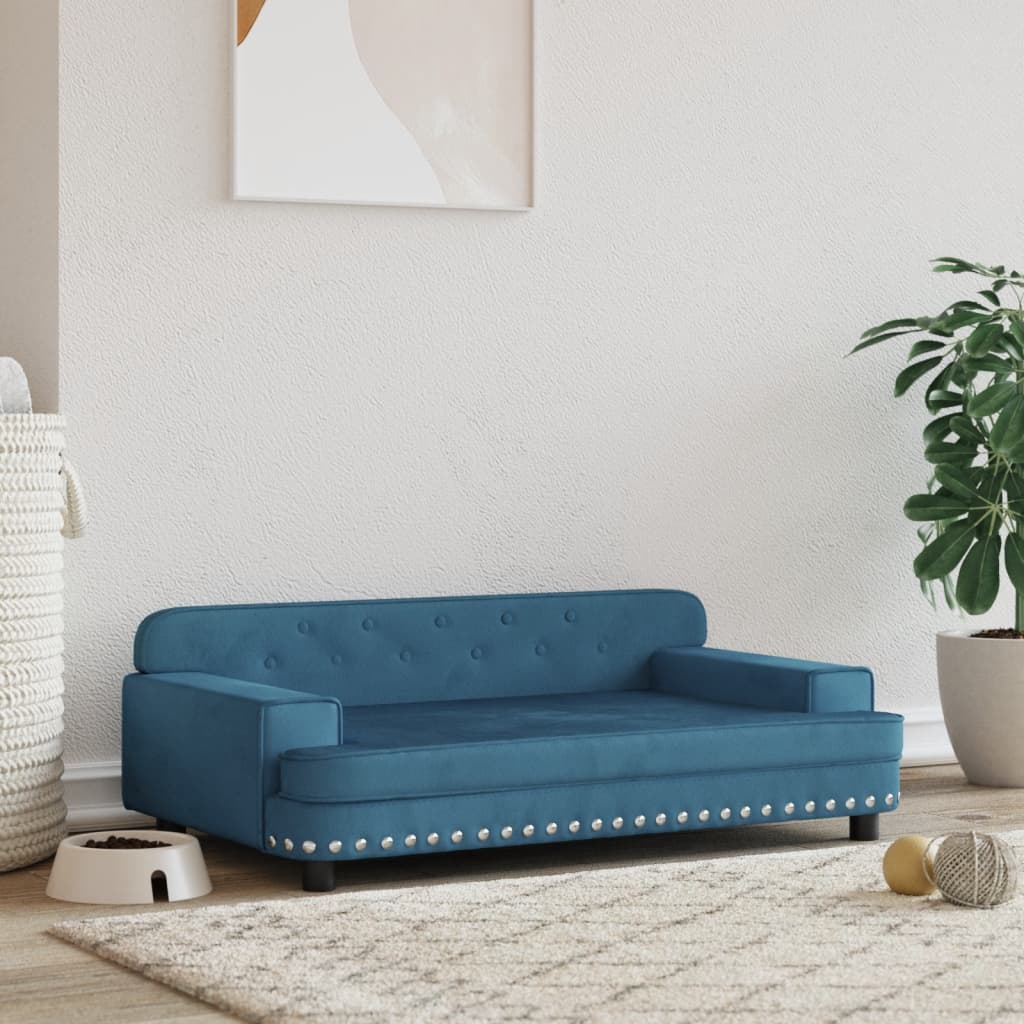 Vidaxl Dog Basket 90x53x30 cm Velvet bleu