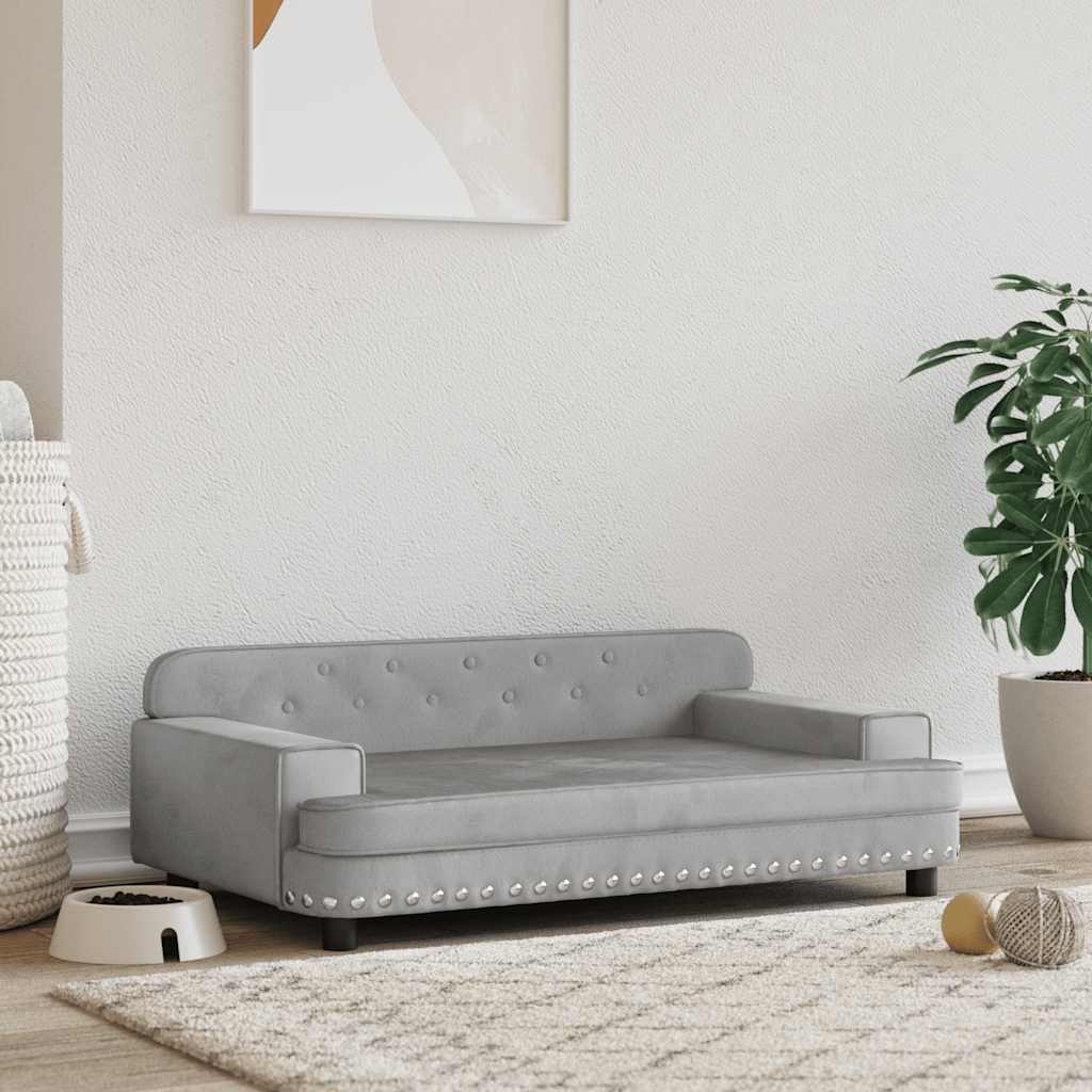 Vidaxl Dog Basket 90x53x30 cm Gris clair en velours