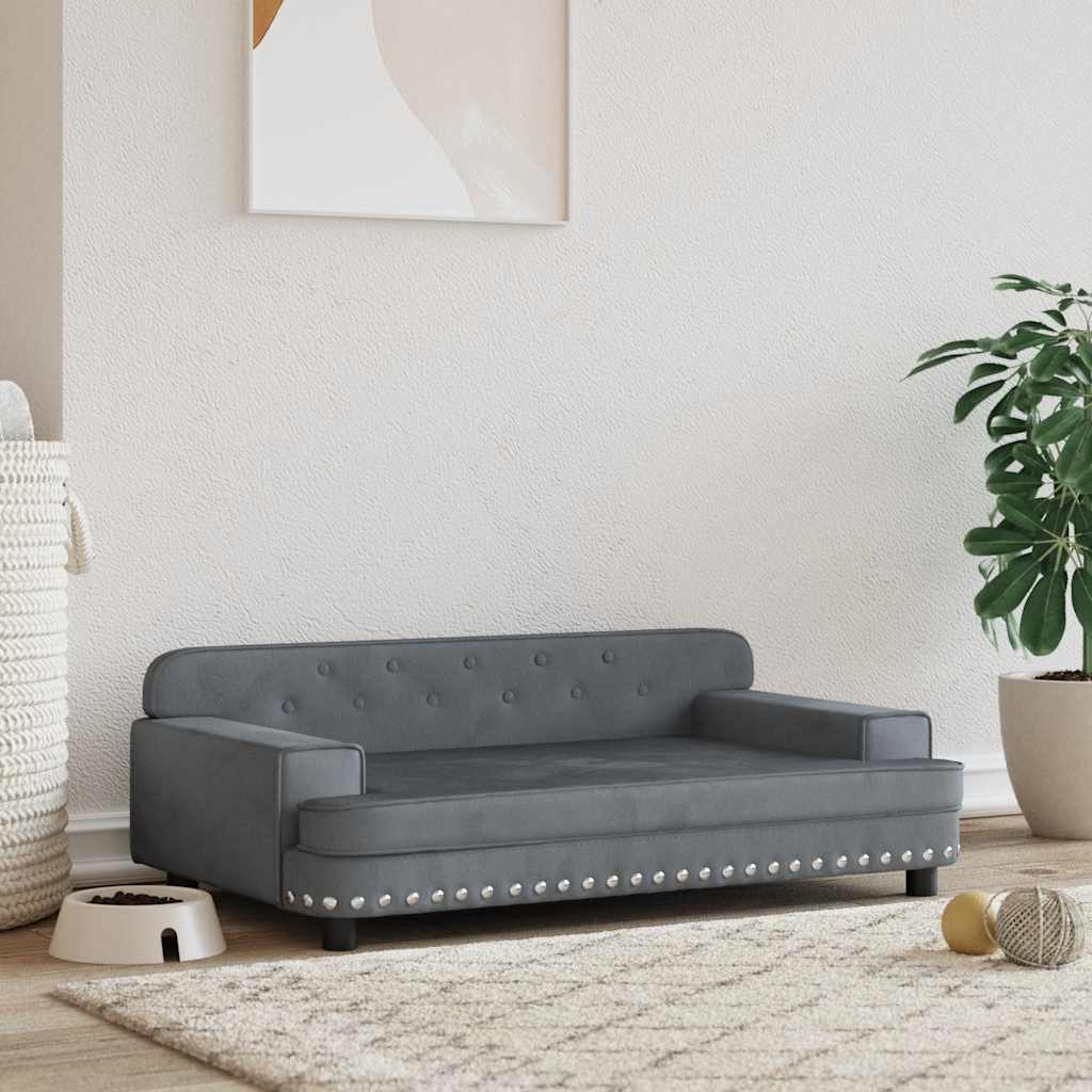 Vidaxl Dog Basket 90x53x30 cm en velours gris foncé