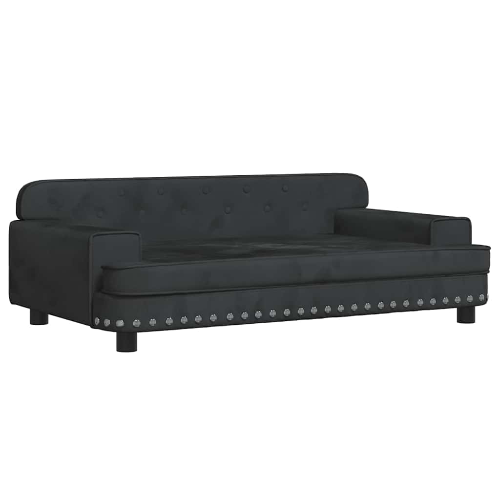 Vidaxl Dog Basket 90x53x30 cm Velvet noir