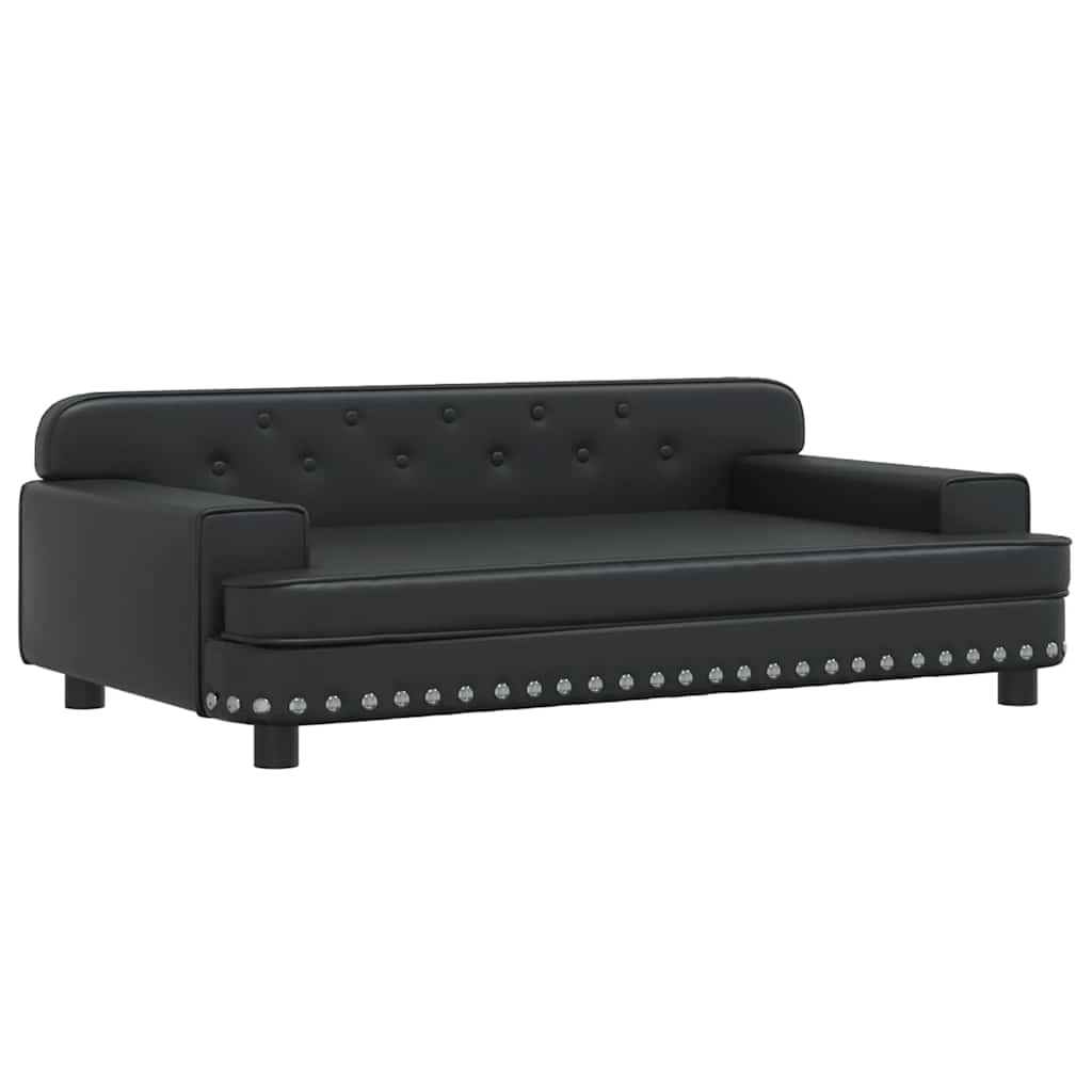 Vidaxl Dog Basket 90x53x30 cm en cuir artificiel noir