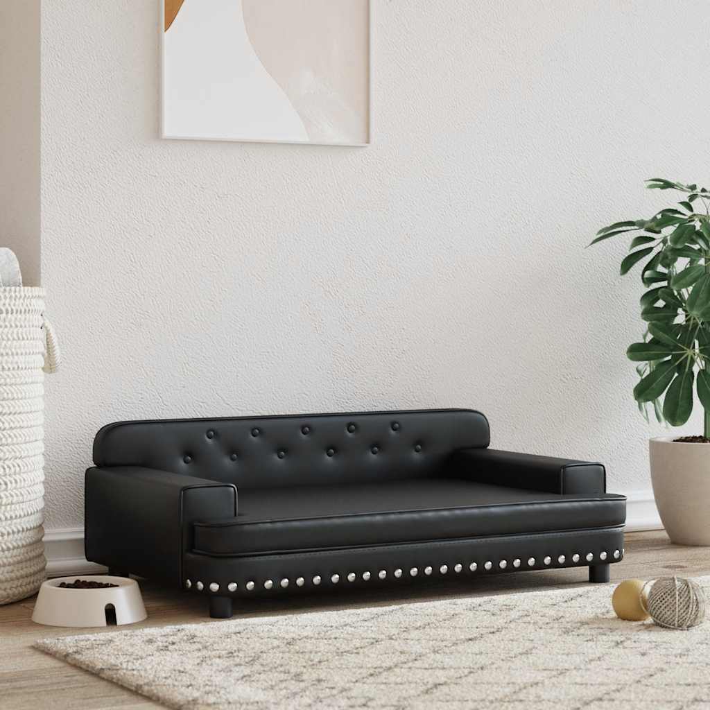 Vidaxl Dog Basket 90x53x30 cm en cuir artificiel noir