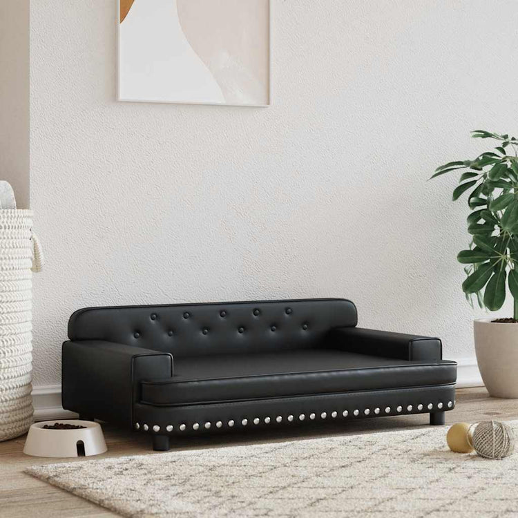 Vidaxl Dog Basket 90x53x30 cm en cuir artificiel noir