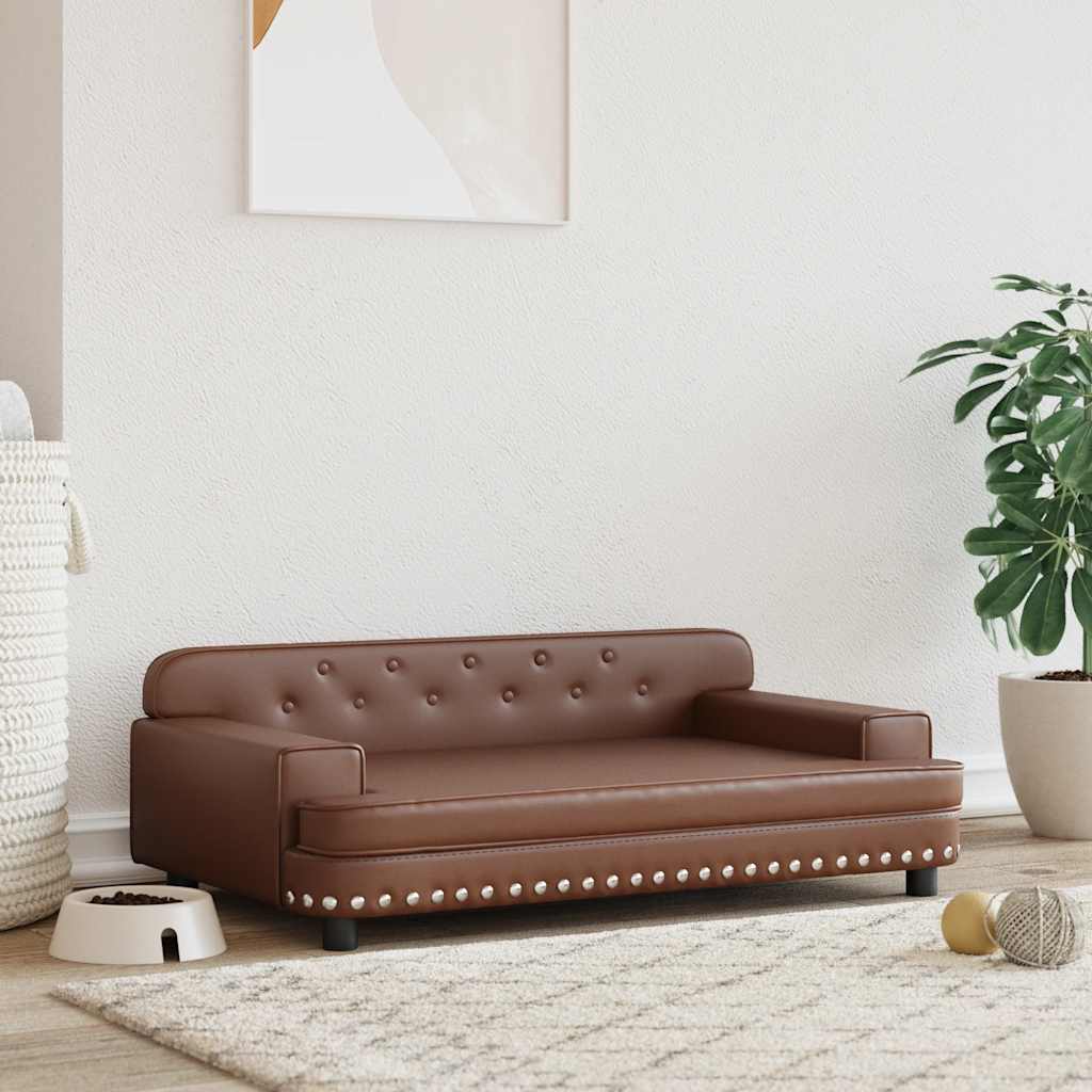 Vidaxl Dog Basket 90x53x30 cm en cuir artificiel marron