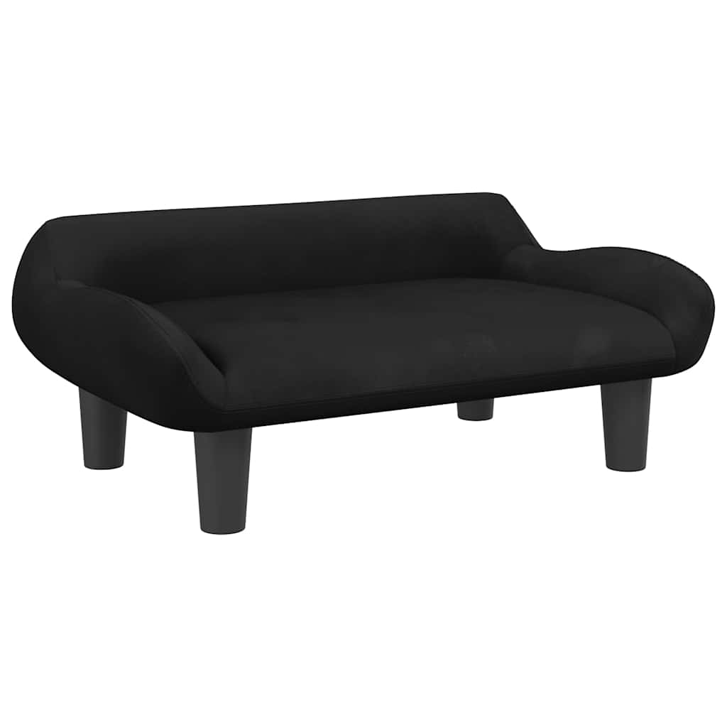 Vidaxl Dog Basket 70x40x24 cm Velvet noir