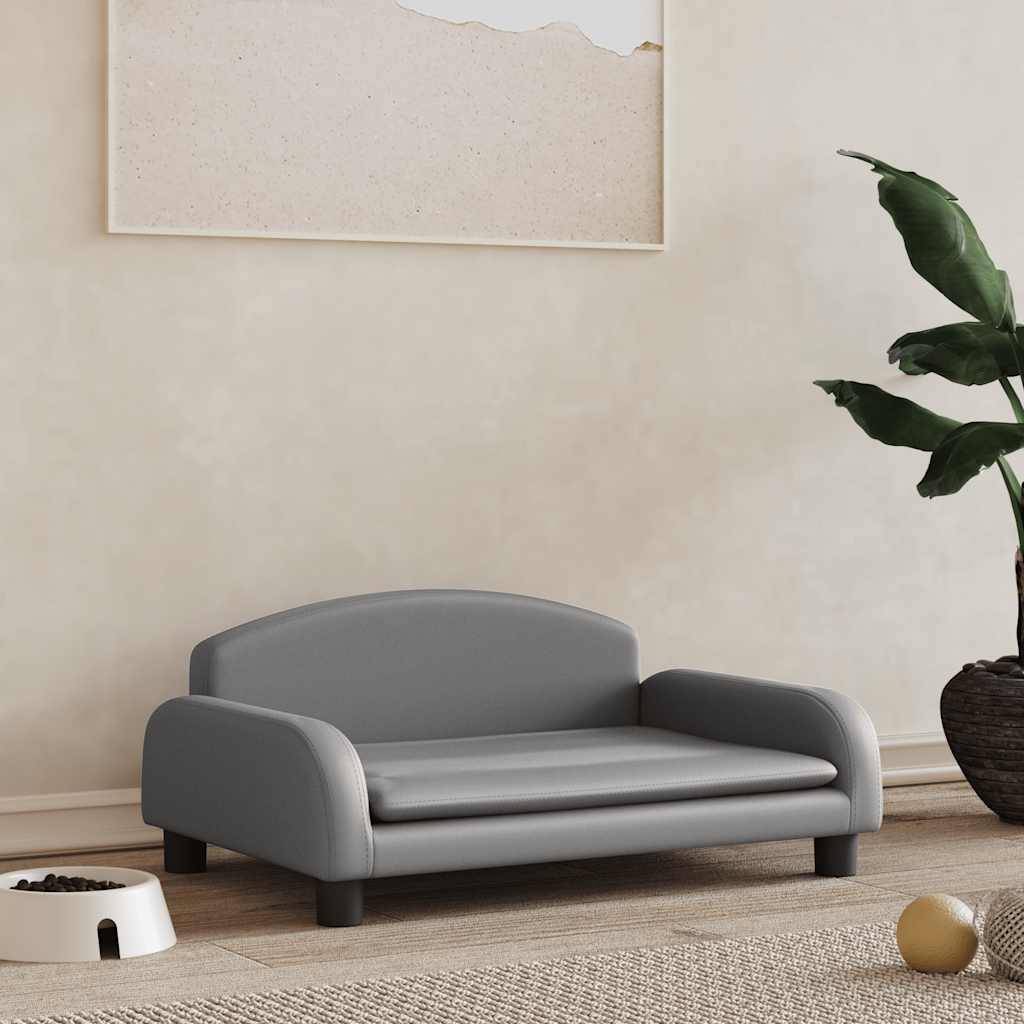 Vidaxl Dog Basket 70x45x30 cm en cuir artificiel gris