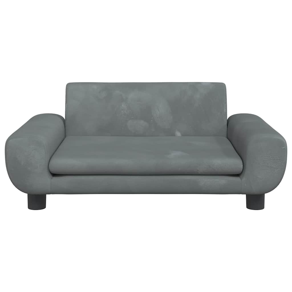 Vidaxl Dog Basket 70x45x33 cm en velours gris foncé