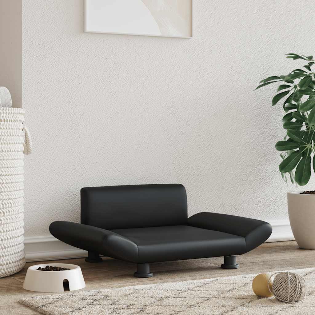 Vidaxl Dog Basket 70x45x28 cm en cuir artificiel noir