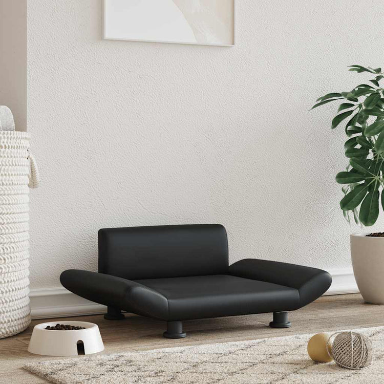 Vidaxl Dog Basket 70x45x28 cm en cuir artificiel noir