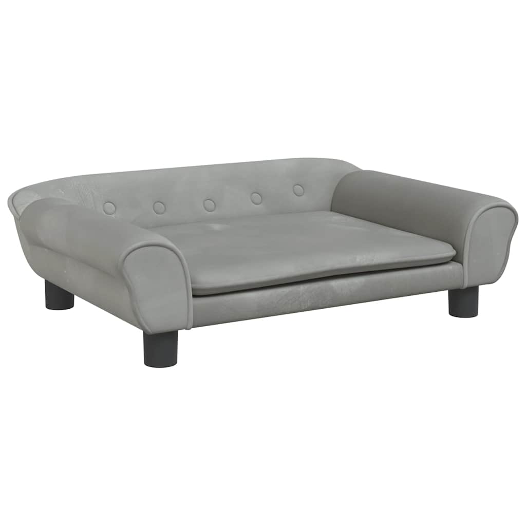 Vidaxl Dog Basket 70x48x22 cm Gris clair en velours